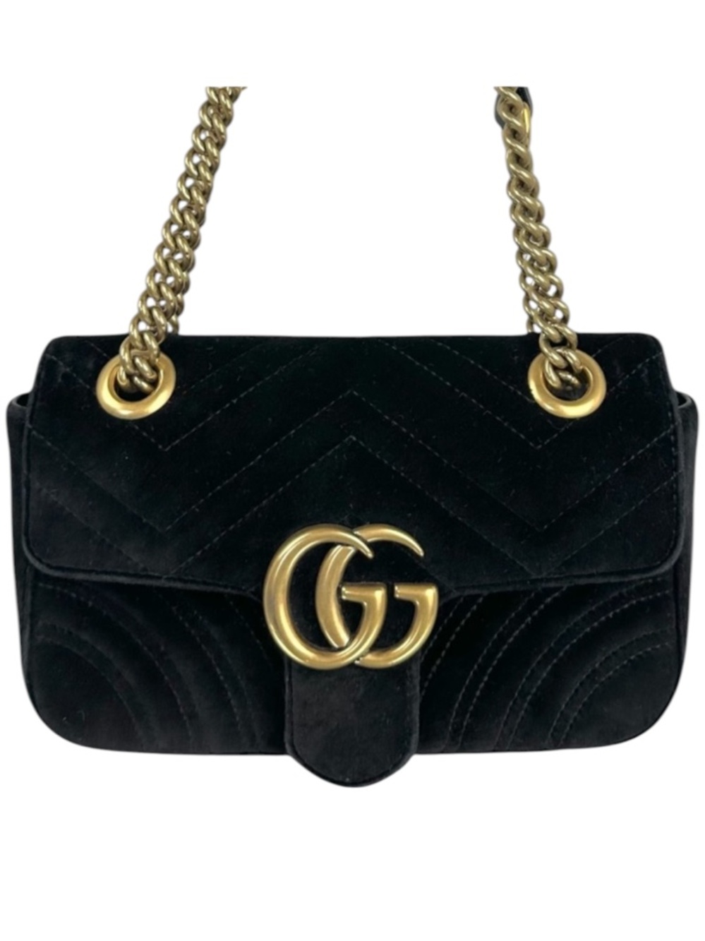 GUCCI GG Marmont velvet small bag Black
